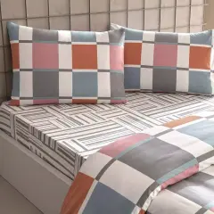 Taç loxa Ranforce Lastikli Çarşaflı Çift Kişilik Nevresim Takımı