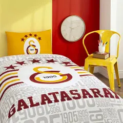 Taç Lisanslı Galatasaray 5 Yıldız Logo Pamuk Tek Kişilik Pike Takımı