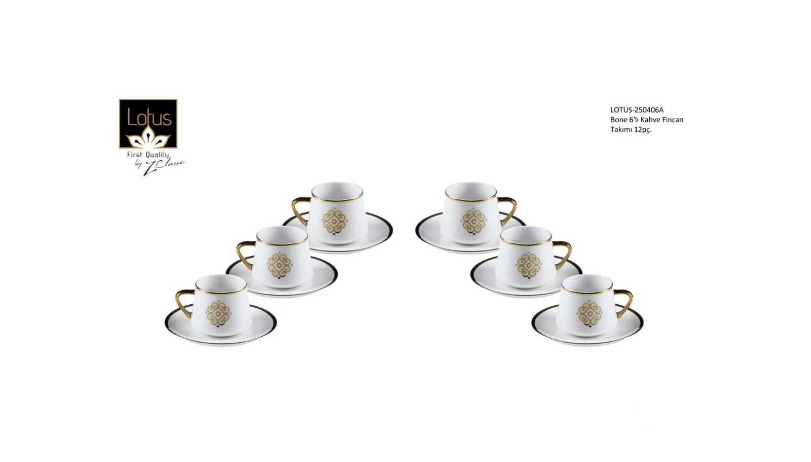 Lotus 6 kişilik Kahve takımı 250406A
