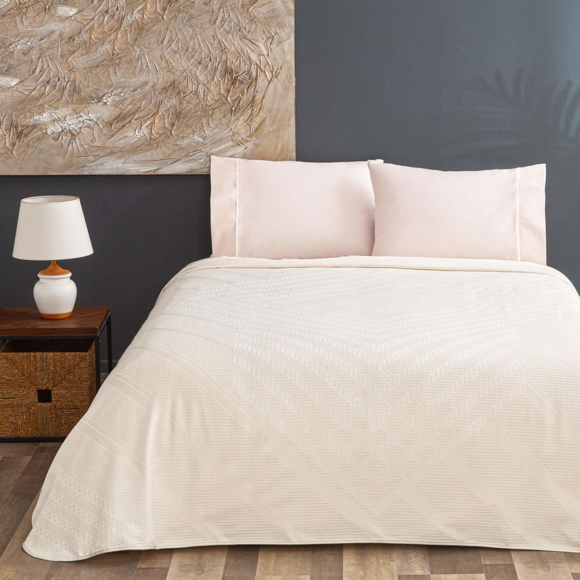 Taç Jakar Pike Takımı Finley Ekru Çift Kişilik