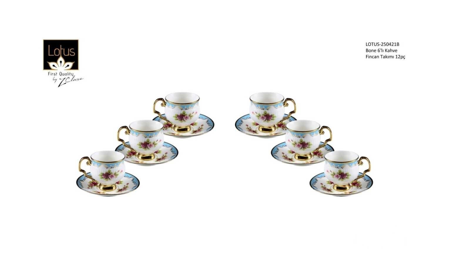 Lotus 6 kişilik Kahve takımı 250421B