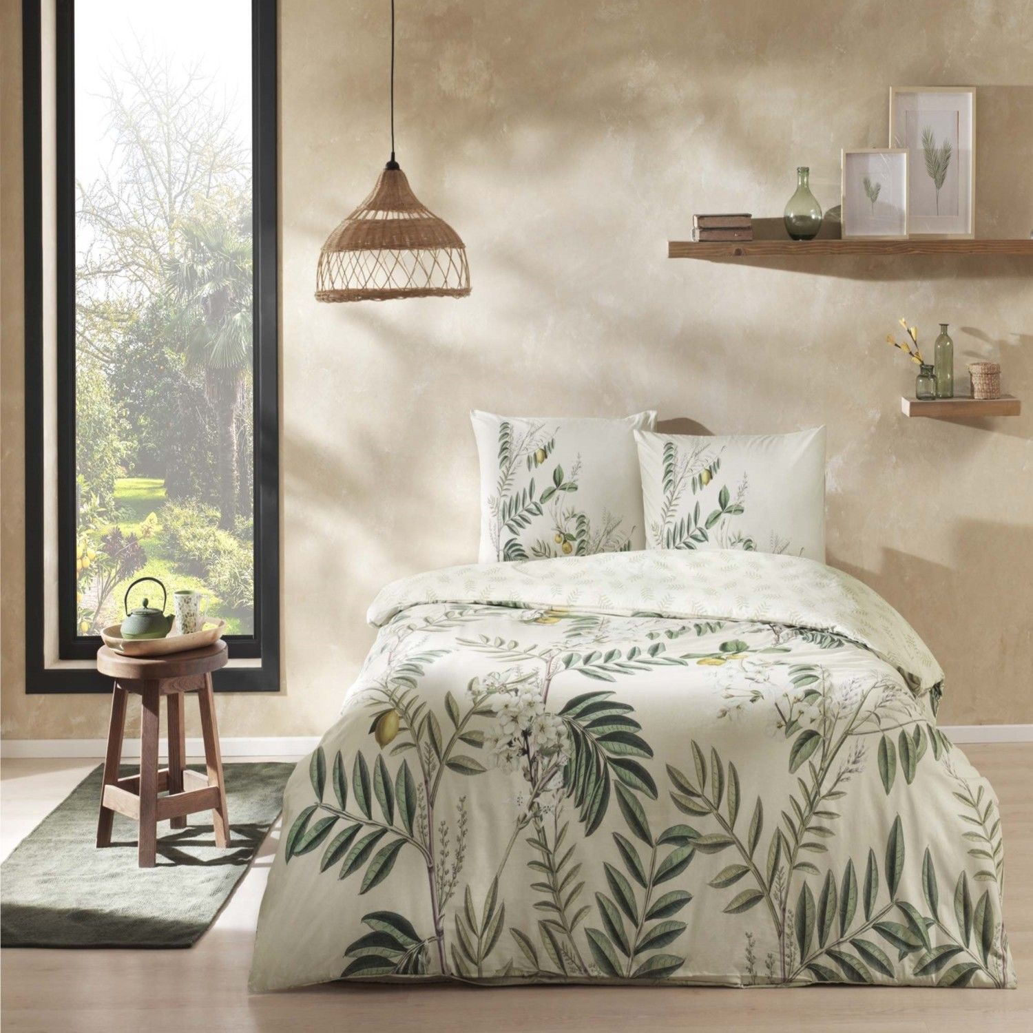 Taç Ranforce Liana Çift Kişilik Nevresim Takımı V01 -Bej