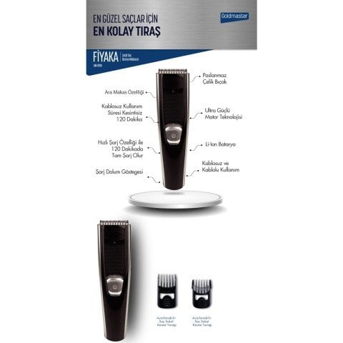 Goldmaster Fiyaka FM-8100 Şarjlı Saç Kesme Makinesi