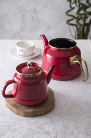 Emsan Troy Emaye Çaydanlık Takımı - Beyaz