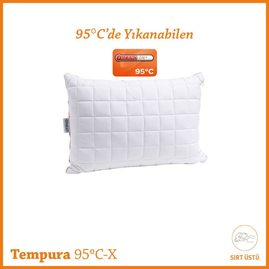 Tempura 95 ° C'De Yıkanabilen Hijyenik, Alezli Yastık 50x70 Cm