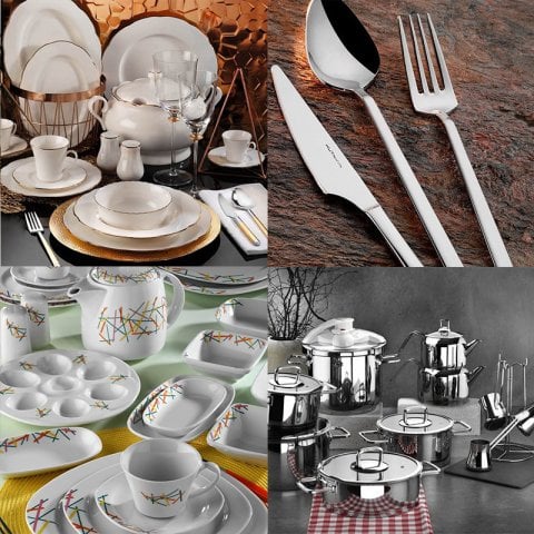 Kütahya Porselen Bone Olympos 223 Parça Çeyiz Seti