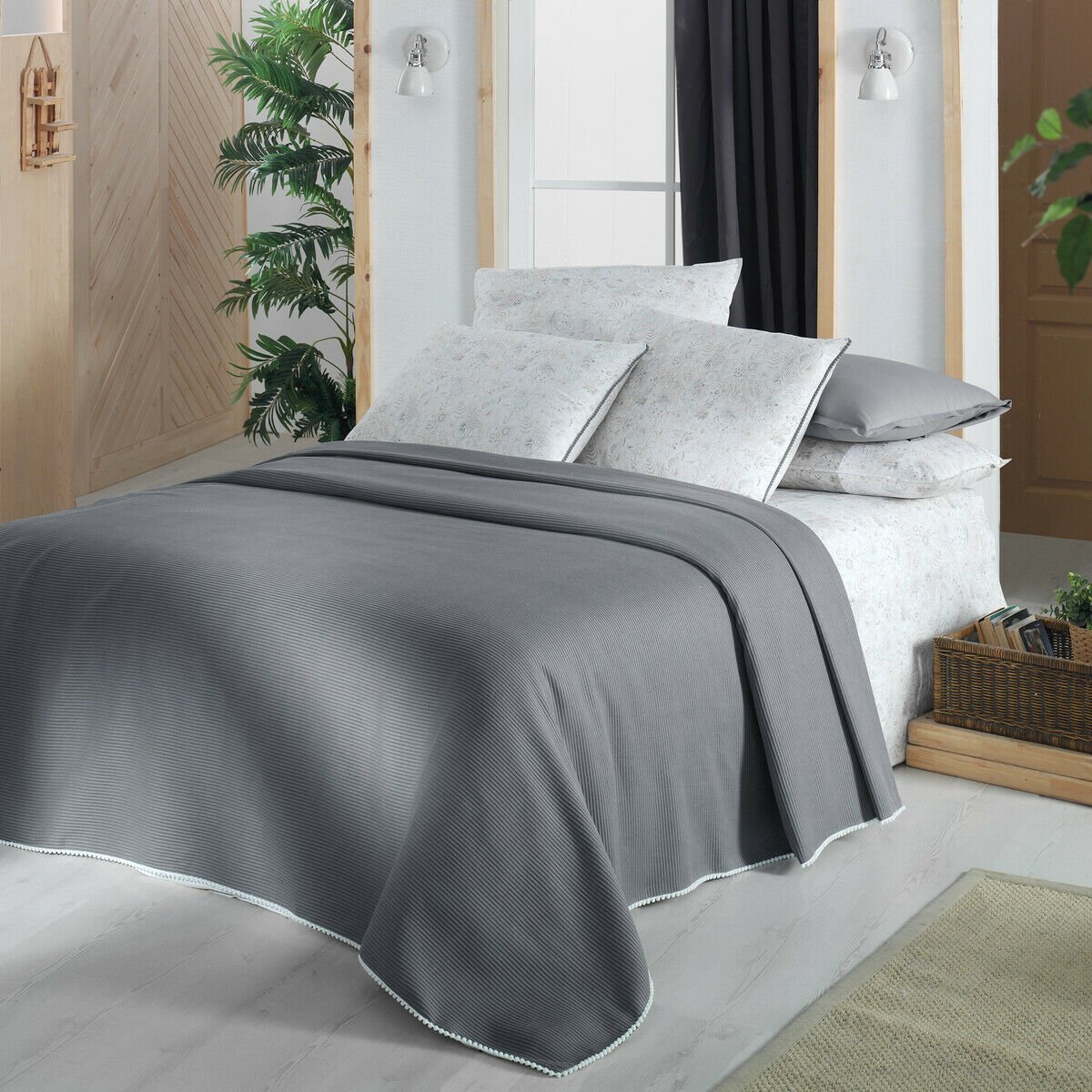 Sarev Dory Pike Takımı Çift Kişilik Gri V5