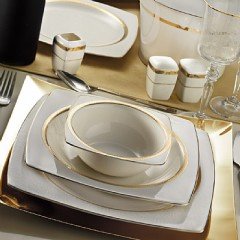 Kütahya Porselen Bone Mare 62 Parça 9675 Desenli Yemek Takımı