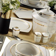 Kütahya Porselen Bone Mare 62 Parça 9675 Desenli Yemek Takımı