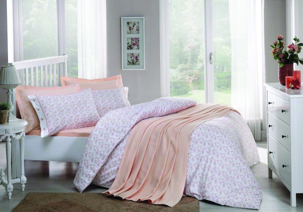 Özdilek Pikeli Nevresim Takımı Tek Kişilik Trendy Somon