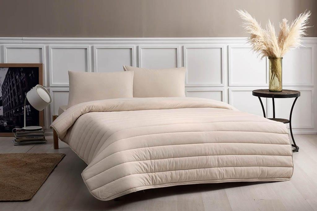 Taç Jersey Yorgan Seti Natura Çift Kişilik cappuccino