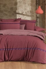 Sarev Enrike Flanel Nevresim Takımı Çift Kişilik Bordo