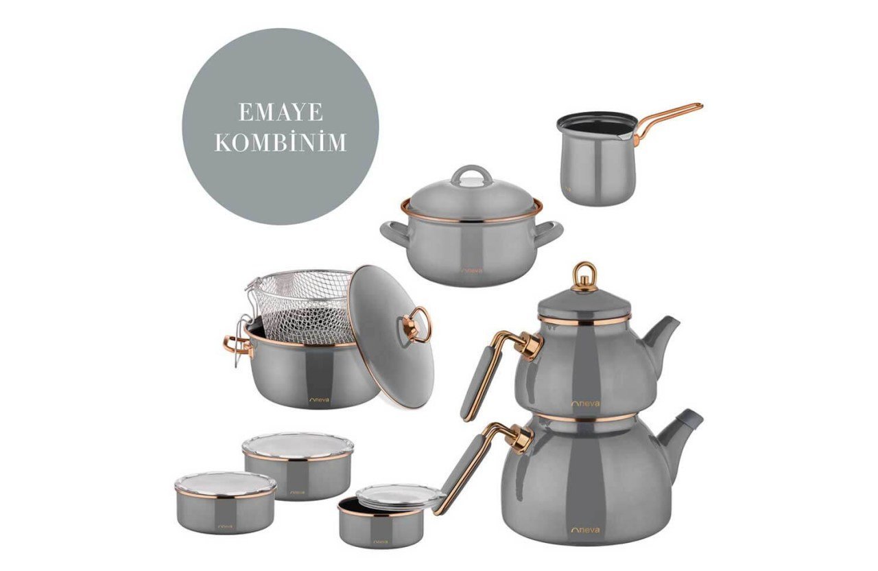 Neva N2953 Grizay Emaye Kombinim Set