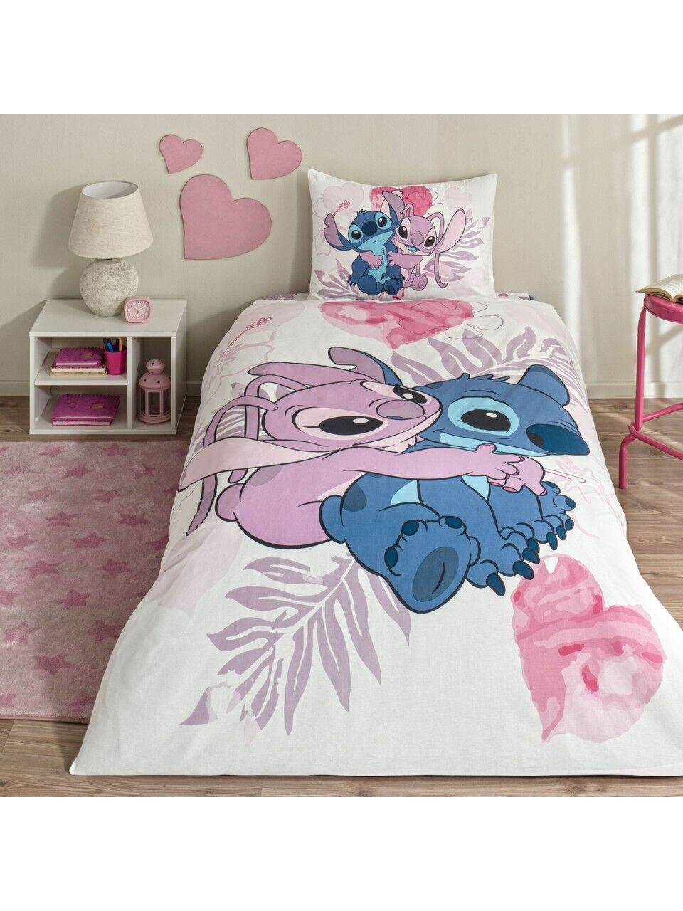 Taç Lisanslı Lilo ve stitch Tek Kişilik Pamuk Nevresim Takımı