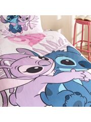 Taç Lisanslı Lilo ve stitch Tek Kişilik Pamuk Nevresim Takımı