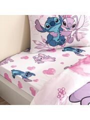Taç Lisanslı Lilo ve stitch Tek Kişilik Pamuk Nevresim Takımı