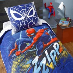 Taç lisanslı nevresim takımı Spiderman Blue city tek kişilik