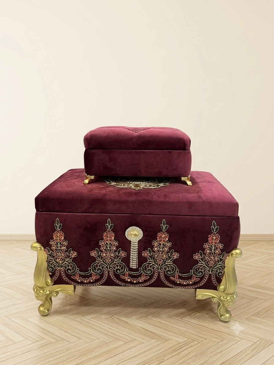 Çeyiz Sandık 2 li Bordo