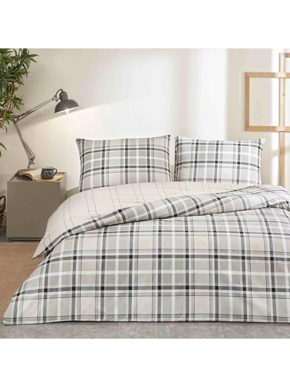 Taç Ranforce Nevresim Takımı Çift Kişilik Caleb Gri