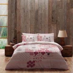 Taç Ranforce Çift Kişilik Nevresim Takımı Armina Pembe