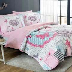 Taç Butterfly Pembe Çift Kişilik Uyku Seti