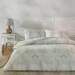 Taç Ranforce Norellıa Gri Çift Kişilik Nevresim Takımı