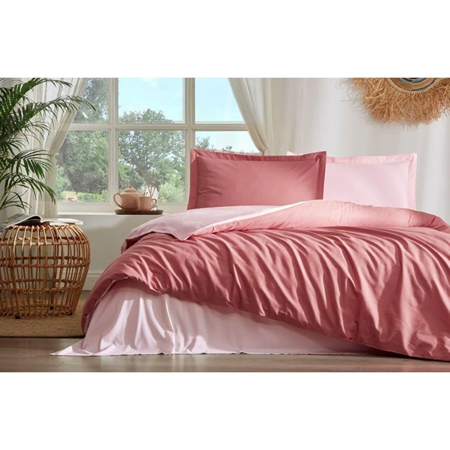 Özdilek Nevresim takımı Rnf Tek kişilik koyu mercan- açık mercan