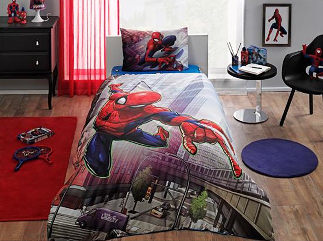 Taç Lisanslı Spiderman Action Nevresim Takımı