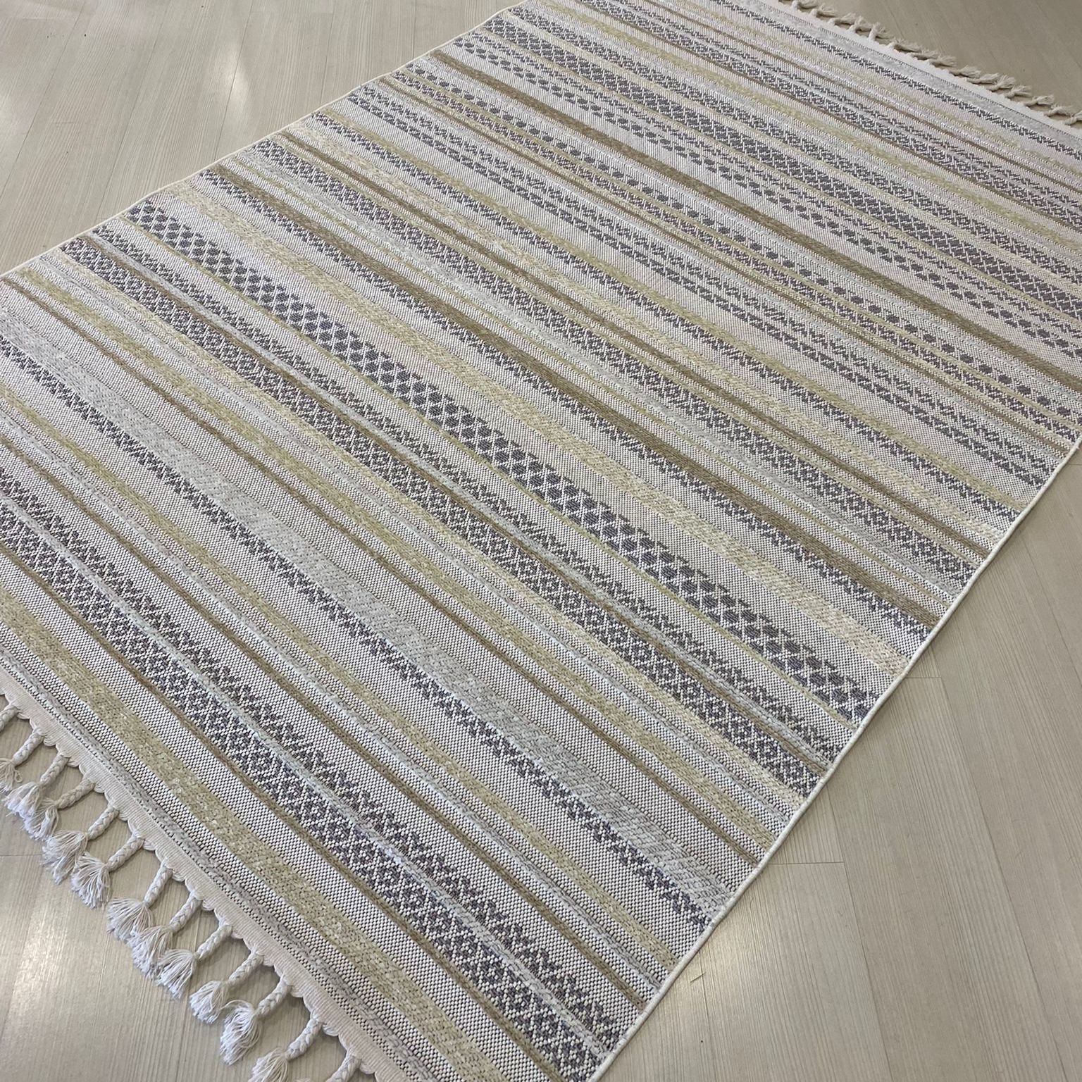 Yks Meridyen Bej-Beyaz 4801 halı