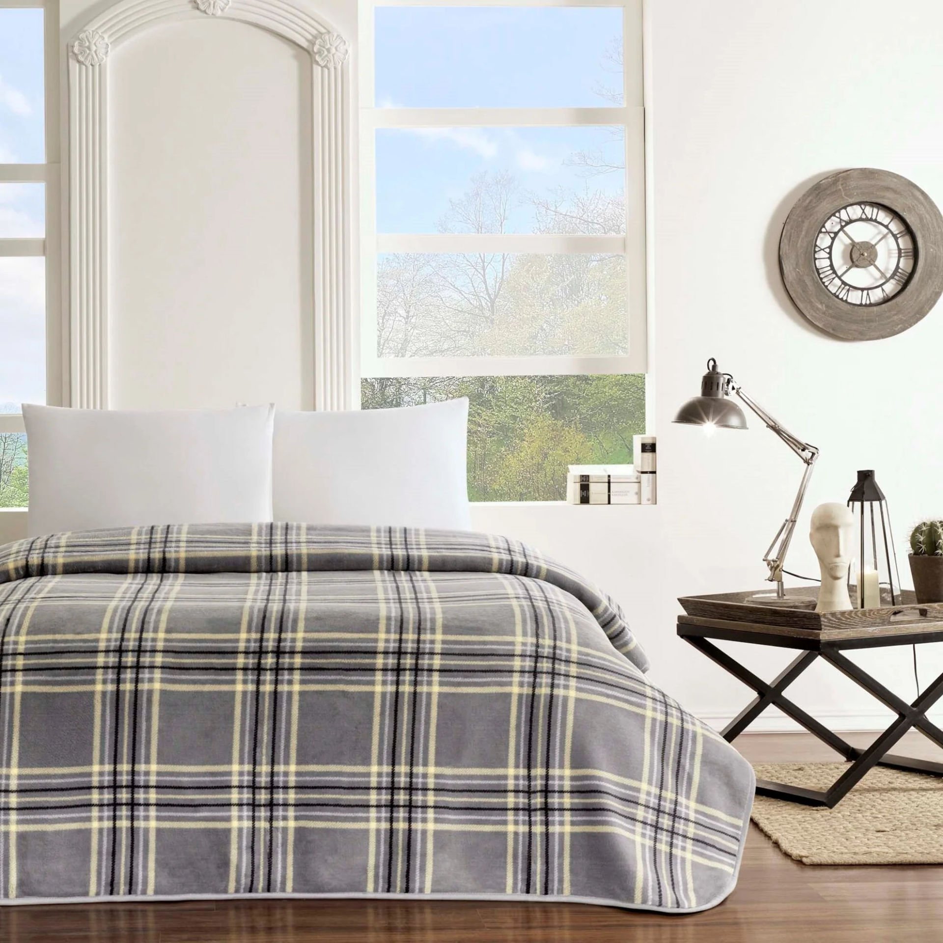 Taç Çift kişilik Polyester Battaniye fausto antrasit