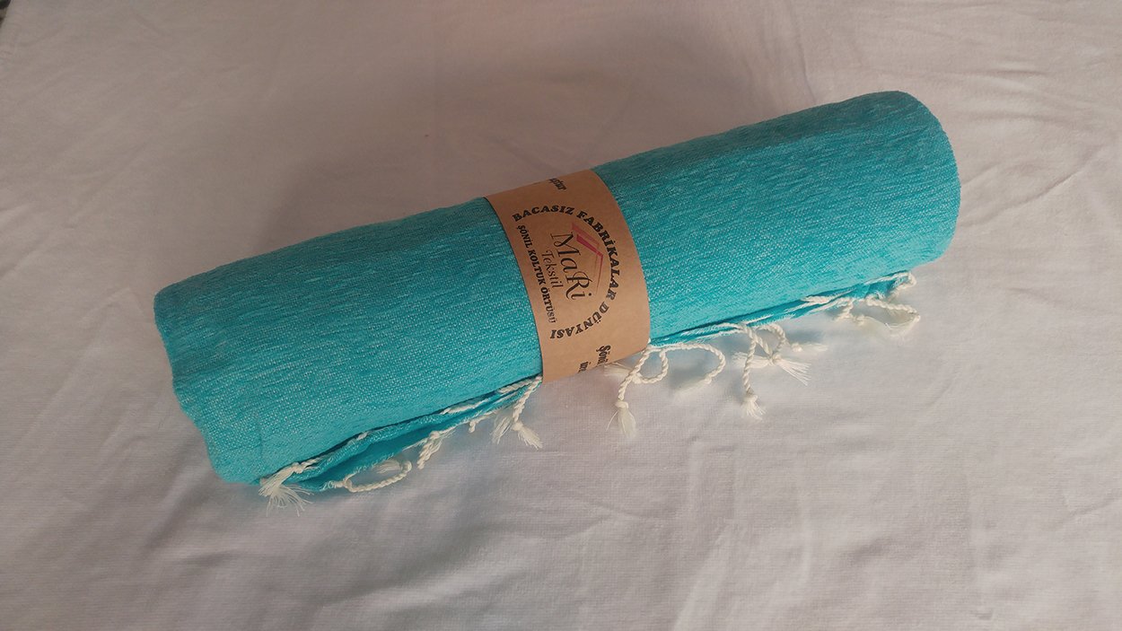 Mari Şönil Dokuma Koltuk Örtüsü Turkuaz 180x220 cm