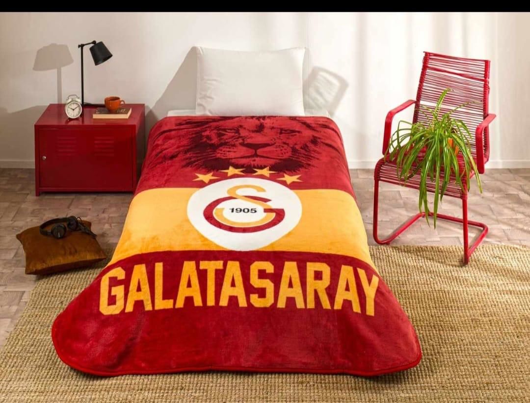 Taç Lisanslı Galatasaray klasik Aslan Tek Kişilik Battaniye