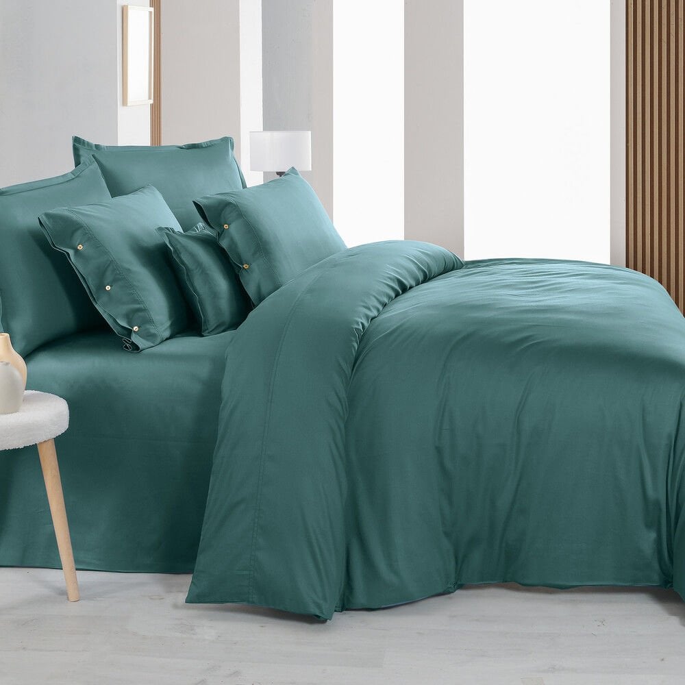 Sarev Monochrome Saten Nevresim takımı Okyanus Çift Kişilik