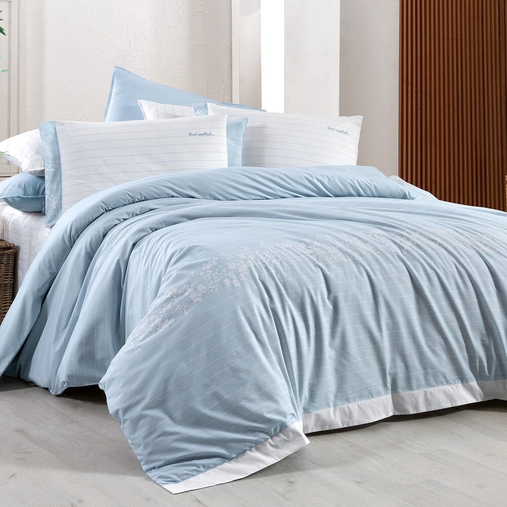 Sarev Olrıc Fancy Poplin Nevresim Takımı Çift Kişilik Mavi