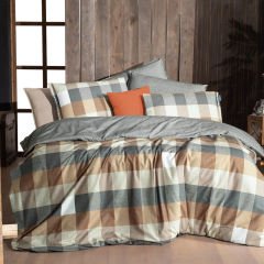 Sarev Verdon Fancy Poplin Nevresim Takımı Çift Kişilik Bej