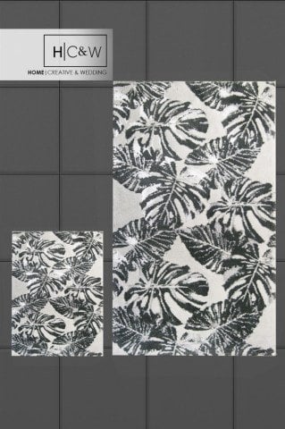 HC&W Amazon 2' Li Banyo Paspas Seti 40x60 + 60x100 Gri