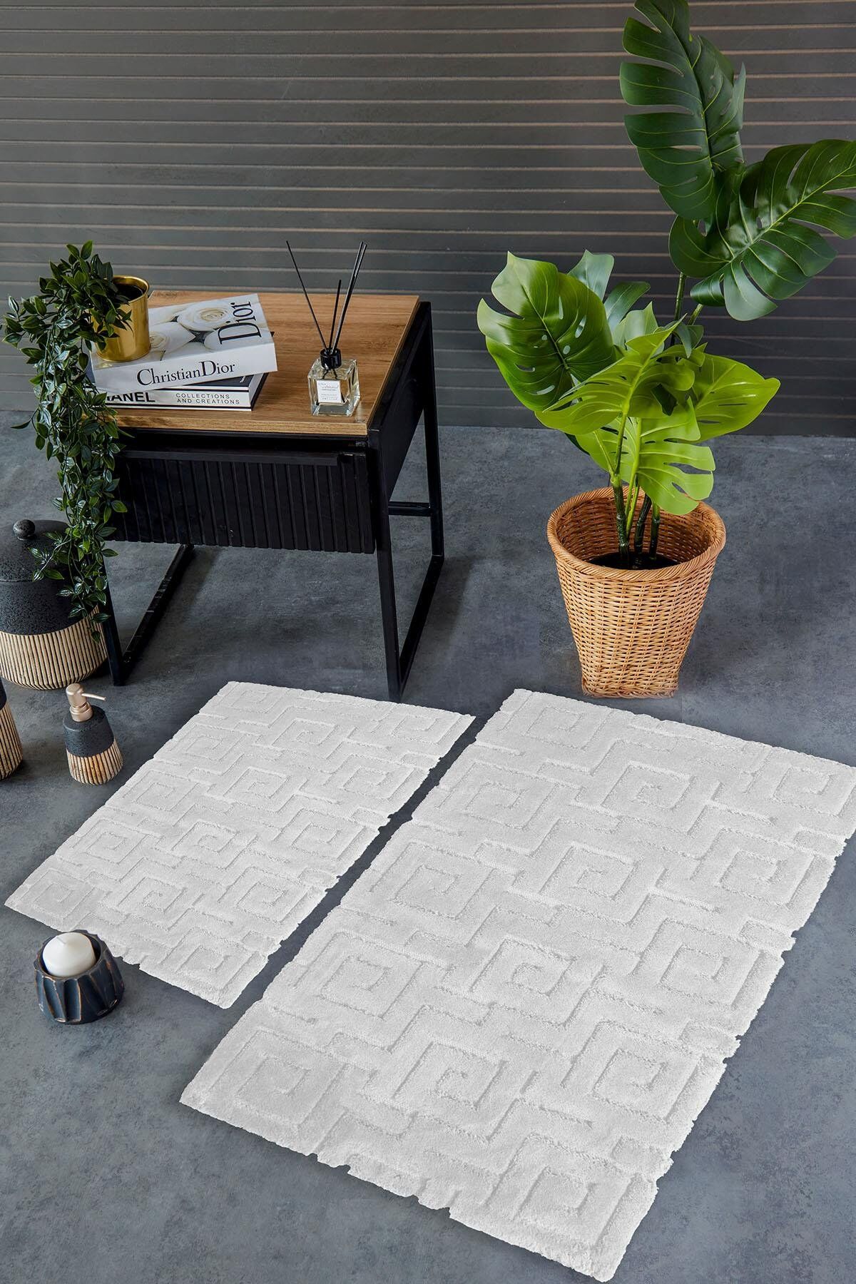 HCW Meander Paspas Seti Ekru / 40x60-60x100 cm