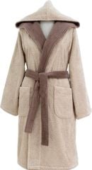 Soft Cotton Leaf Erkek Bornoz Bej L Beden