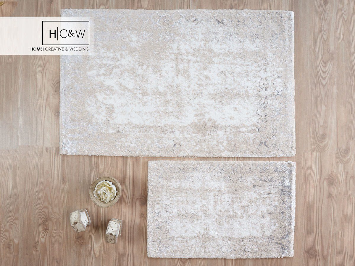HC&W Old Carpet Banyo Paspas Seti - Ekru