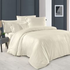 Sarev Monochrome Saten Nevresim takımı Ekru King Size 2y