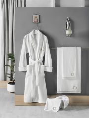 Soft Cotton Şehzade Erkek Bornoz ve baş havlu Ekru