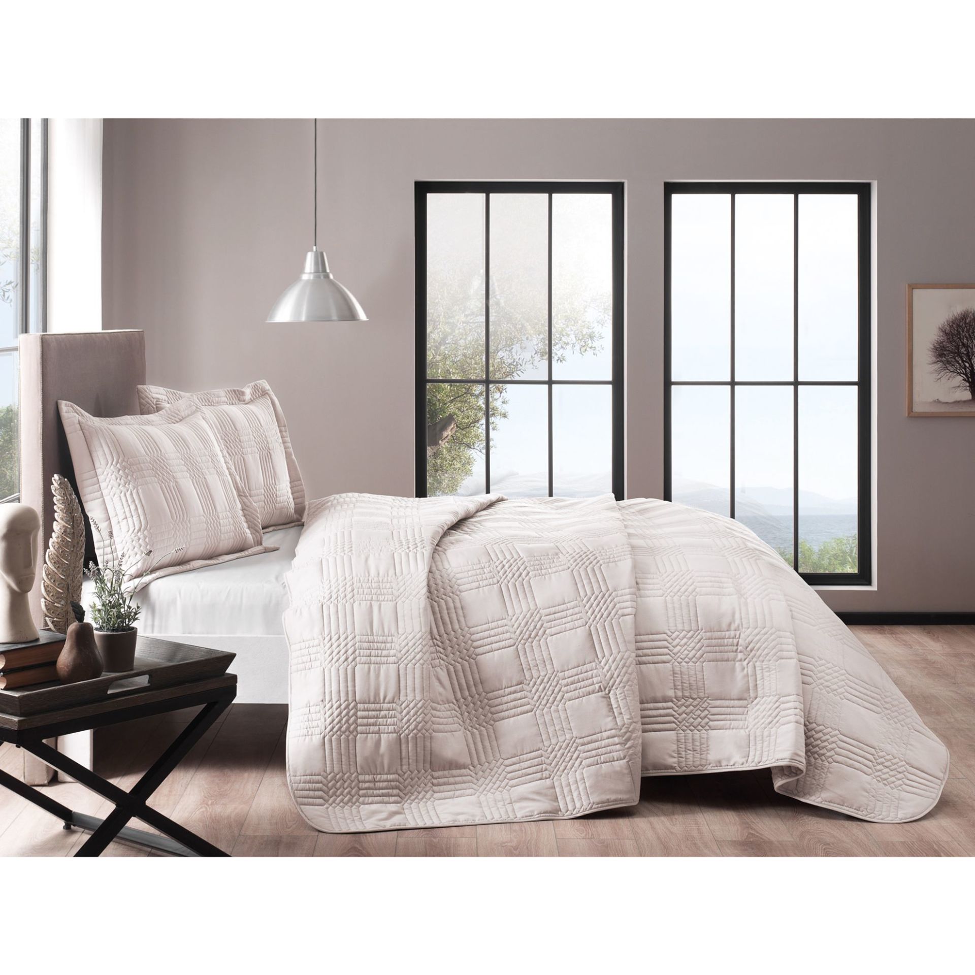 Taç Serena Ekru tek Kişilik Yatak Örtüsü Takımı