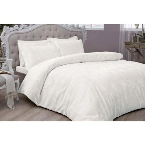 Taç Jakar Saten Nevresim Takımı Diana Ekru Çift Kişilik