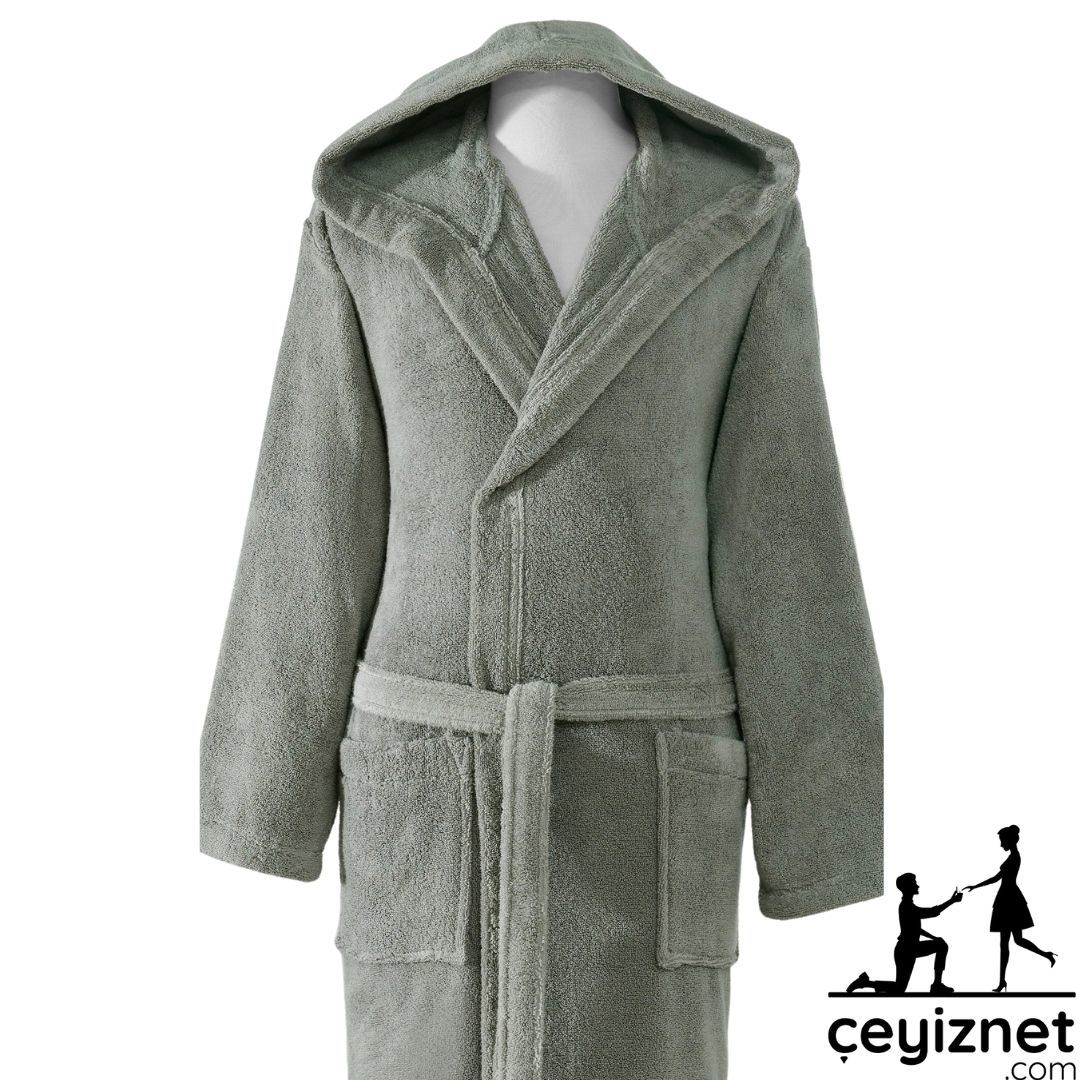 Özdilek Woven kapüşonlu Bornoz Yeşil