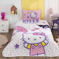 Taç Hello Kıtty and Frıends Tek Kişilik Pike Takımı