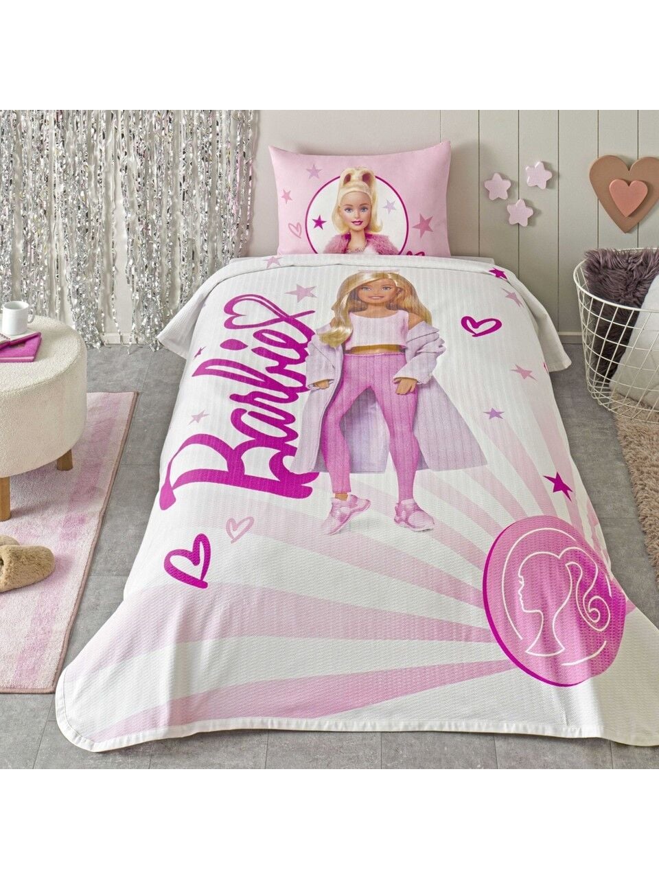 Taç Disney Barbie Lıght Pike Takımı Tek Kişilik