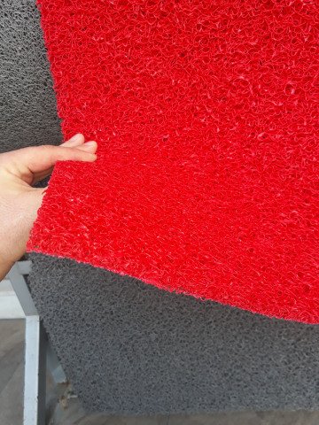 Kıvırcık Paspas Kırmızı 100cm Kesme Metreişi