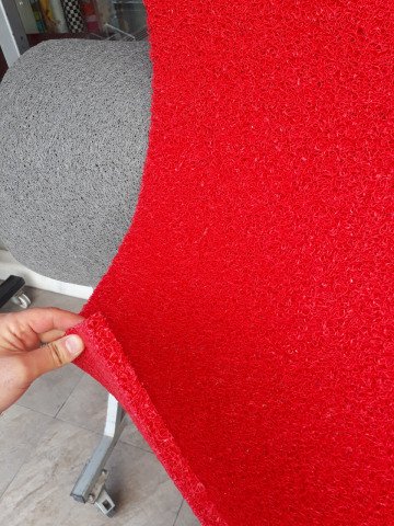 Kıvırcık Paspas Kırmızı 100cm Kesme Metreişi