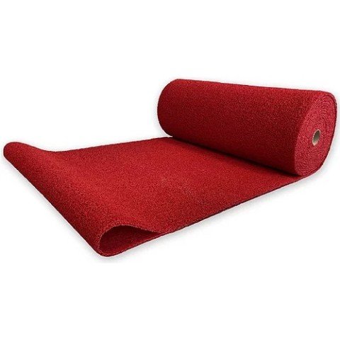 Kıvırcık Paspas Kırmızı 100cm Kesme Metreişi