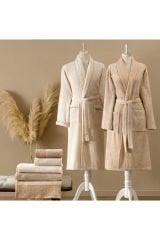 Tac Vısta Bambu Aile Bornoz Seti Bej